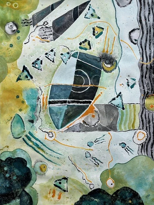  Katrina Lyon-Smith 
 Underwater Party   
watercolor, gouache and ink 
24 x 18 in.