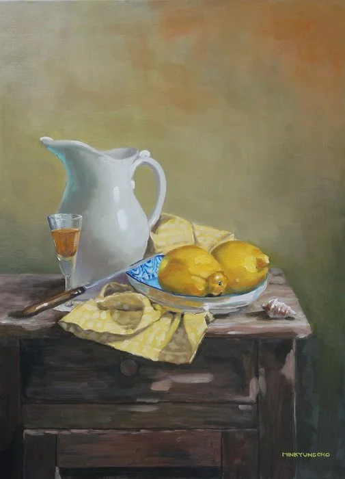  Min Kyung Cho 
 Rustic Elegance   
oil on canvas 
28.6 x 20.9 in.