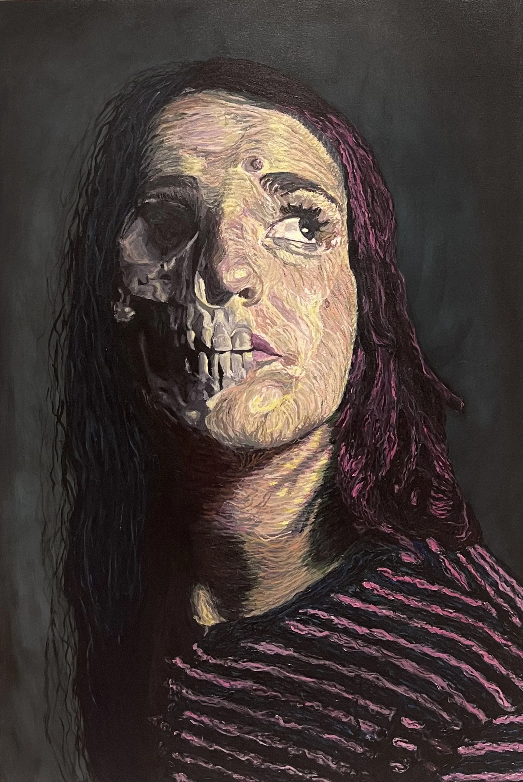   From Out the Corner of My Eye   Acrylic on Canvas 30”w x 44”h 2025