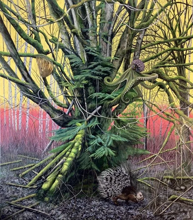  Jack Snowden 
 Octopus and Porcupine   
oil on canvas 
48 x 42 in.