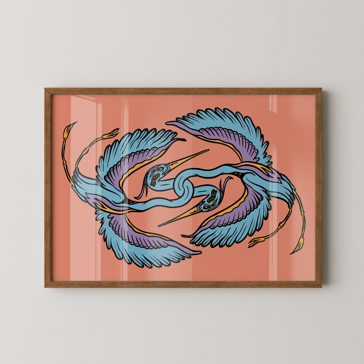 Heron Dance 8 x 10" Print