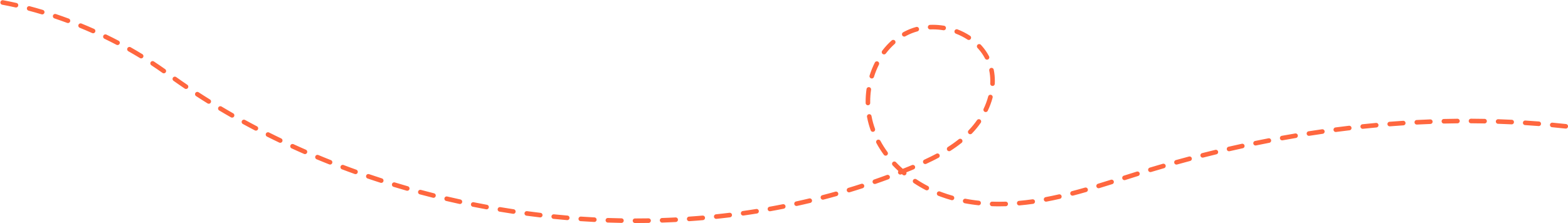 Hand-drawn orange dashed line forming loops and curves, showing the firefly's path.