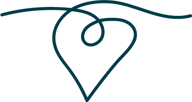 A single, blue, curly string forming a heart shape, symbolising feel the relief that comes with financial advice.