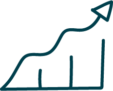 A line graph with an upward trend indicating growth or increase of investment advice provided by Firefly Financial in Fremantle.