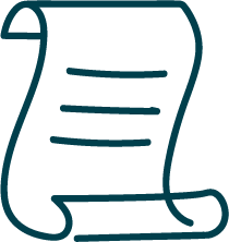 A drawing of a scroll with horizontal lines, representing pre-retirement planning.