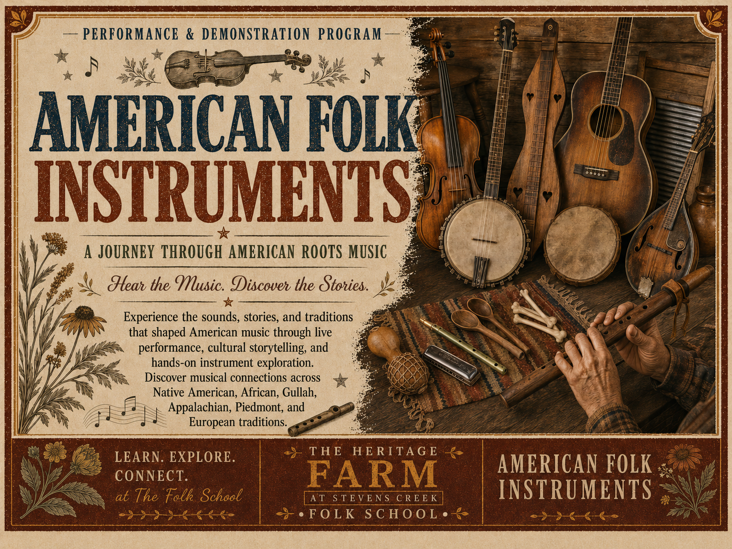 Journey Through American Folk Music Performance (Ages 10+)<br></br>Febrary 6, 2027 10:30AM-12:00PM