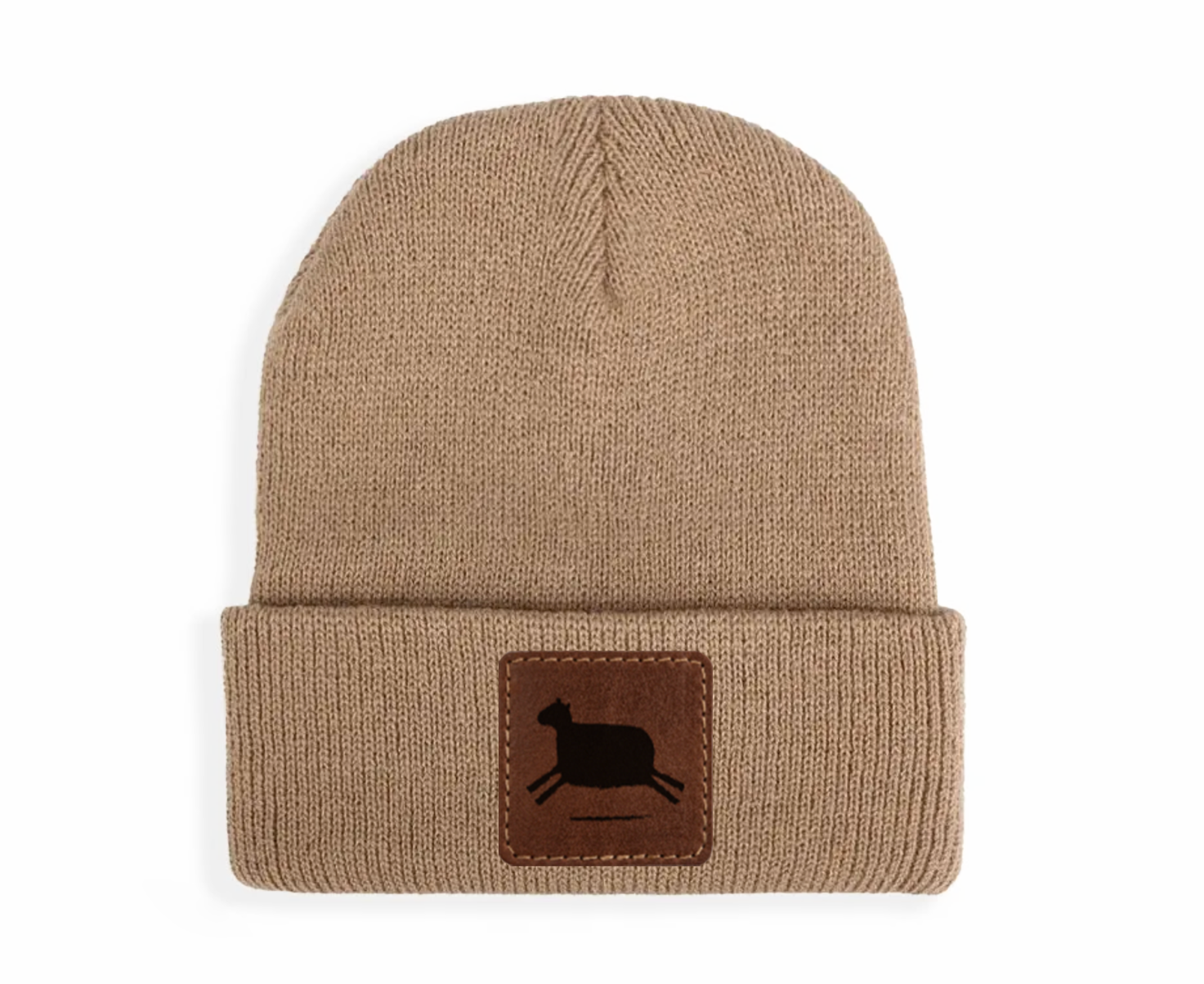 Kid's Khaki Beanie w/ Sheep