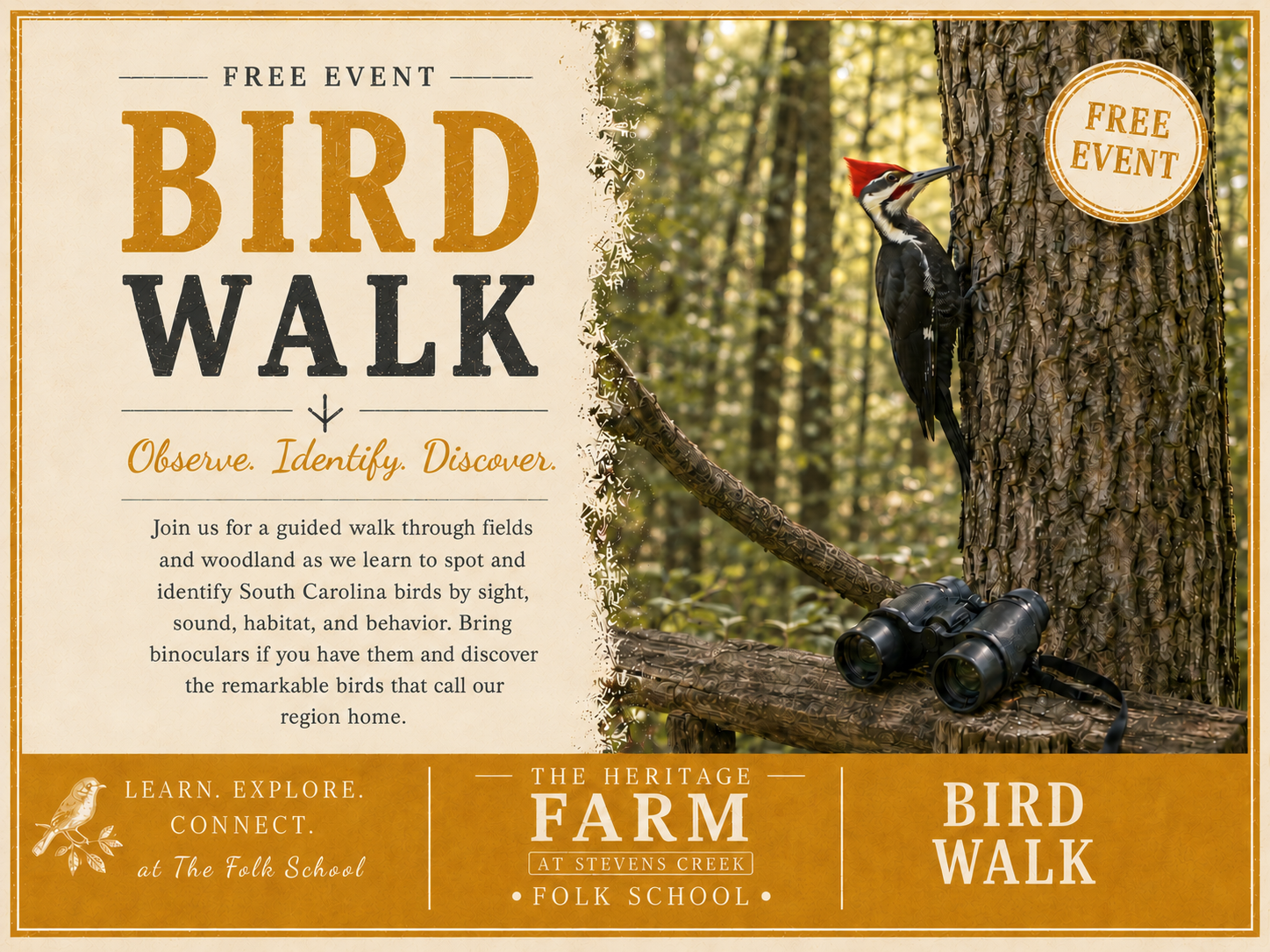 Bird Walk – All Ages Welcome <br></br>October 10, 2026 at 10:00AM FREE EVENT