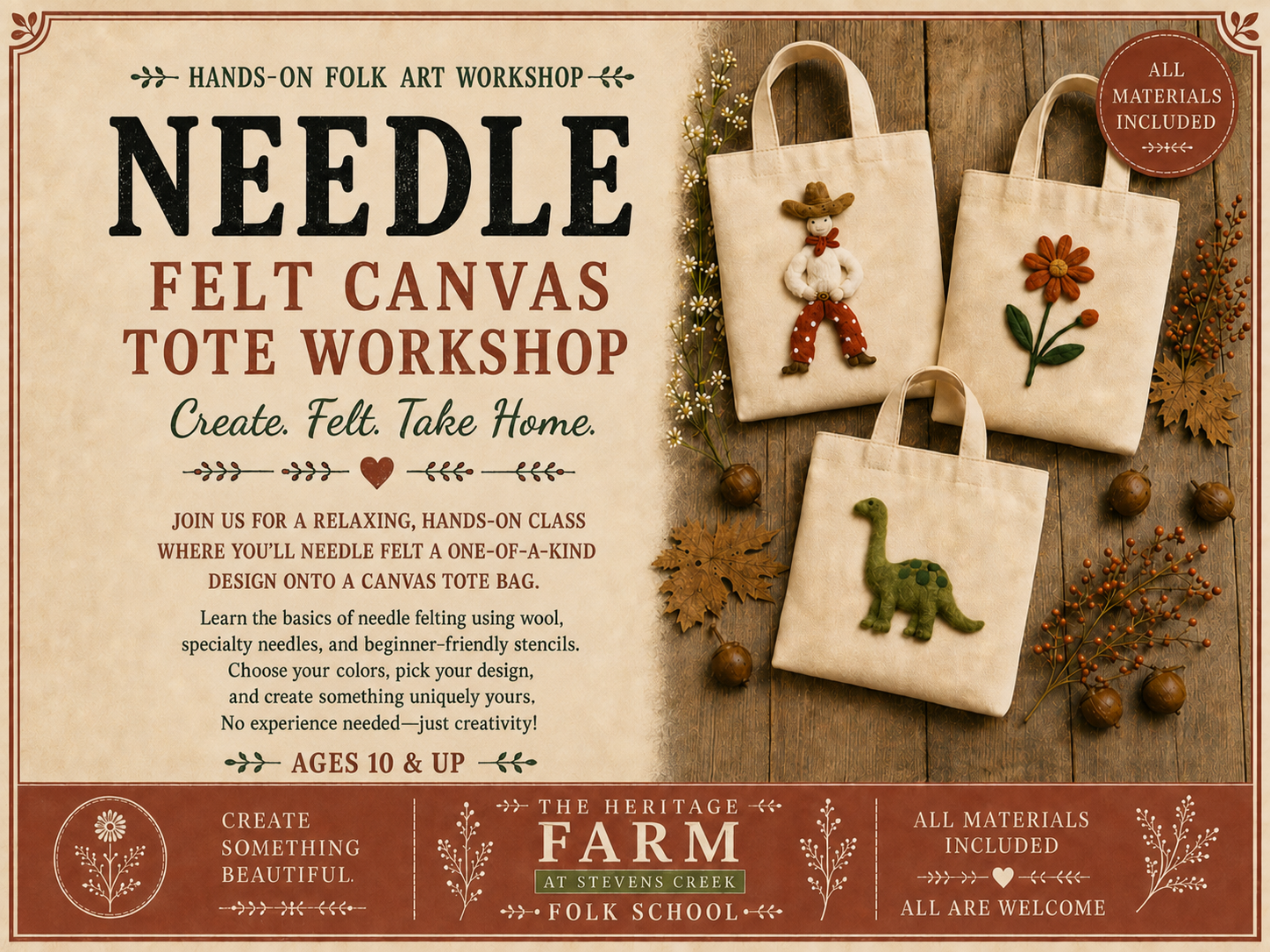 Needle Felting Workshop (Ages 10+)<br></br>November 13, 2026 from 10:00AM - 12:00PM