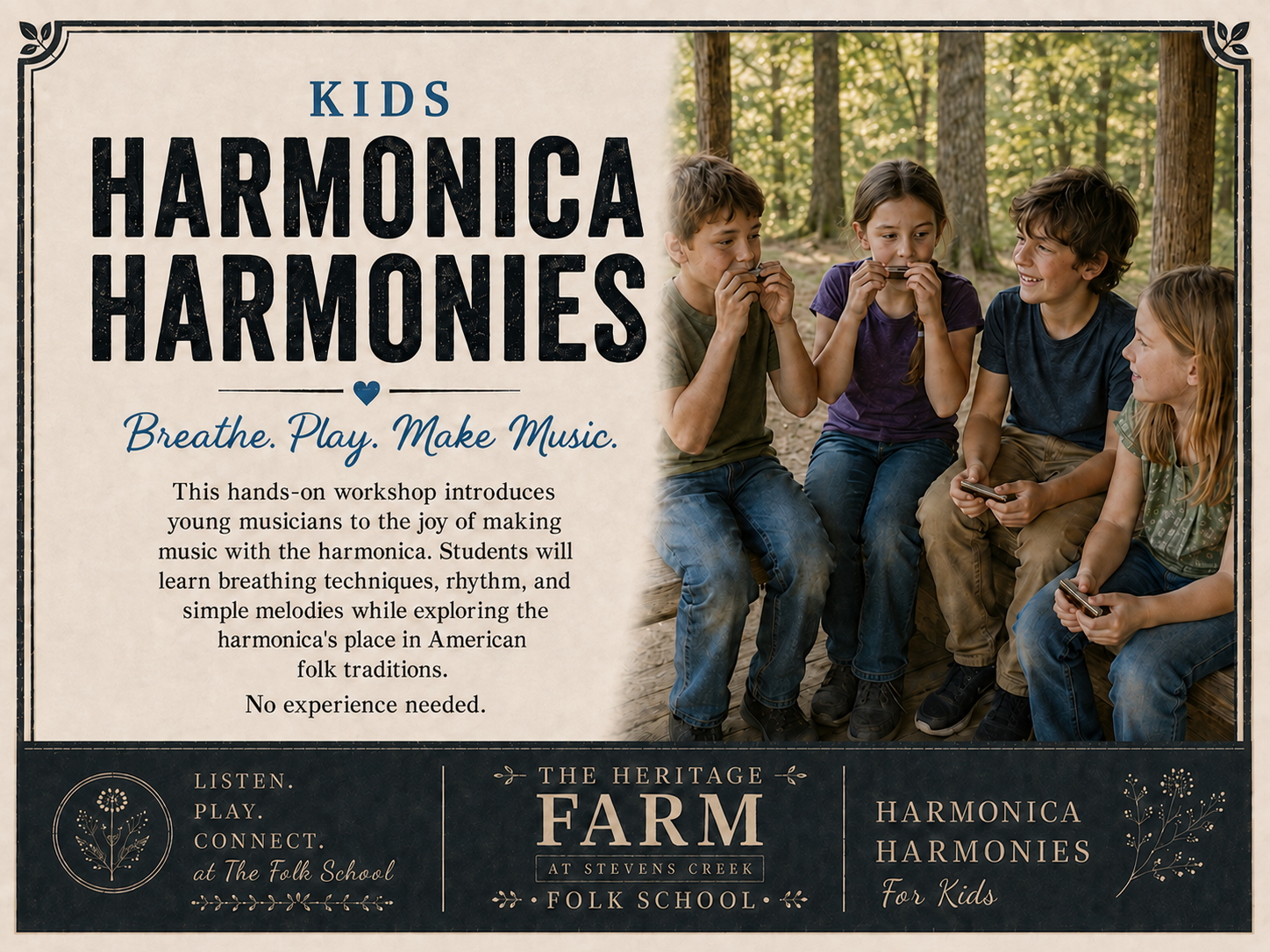 Harmonica Harmonies (Ages 8+)<br></br>February 6, 2027 from 1:00PM-4:00PM