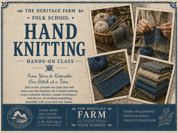 Hand Knitting <br></br> November 19, 2026 (Select Morning or Afternoon Session)
