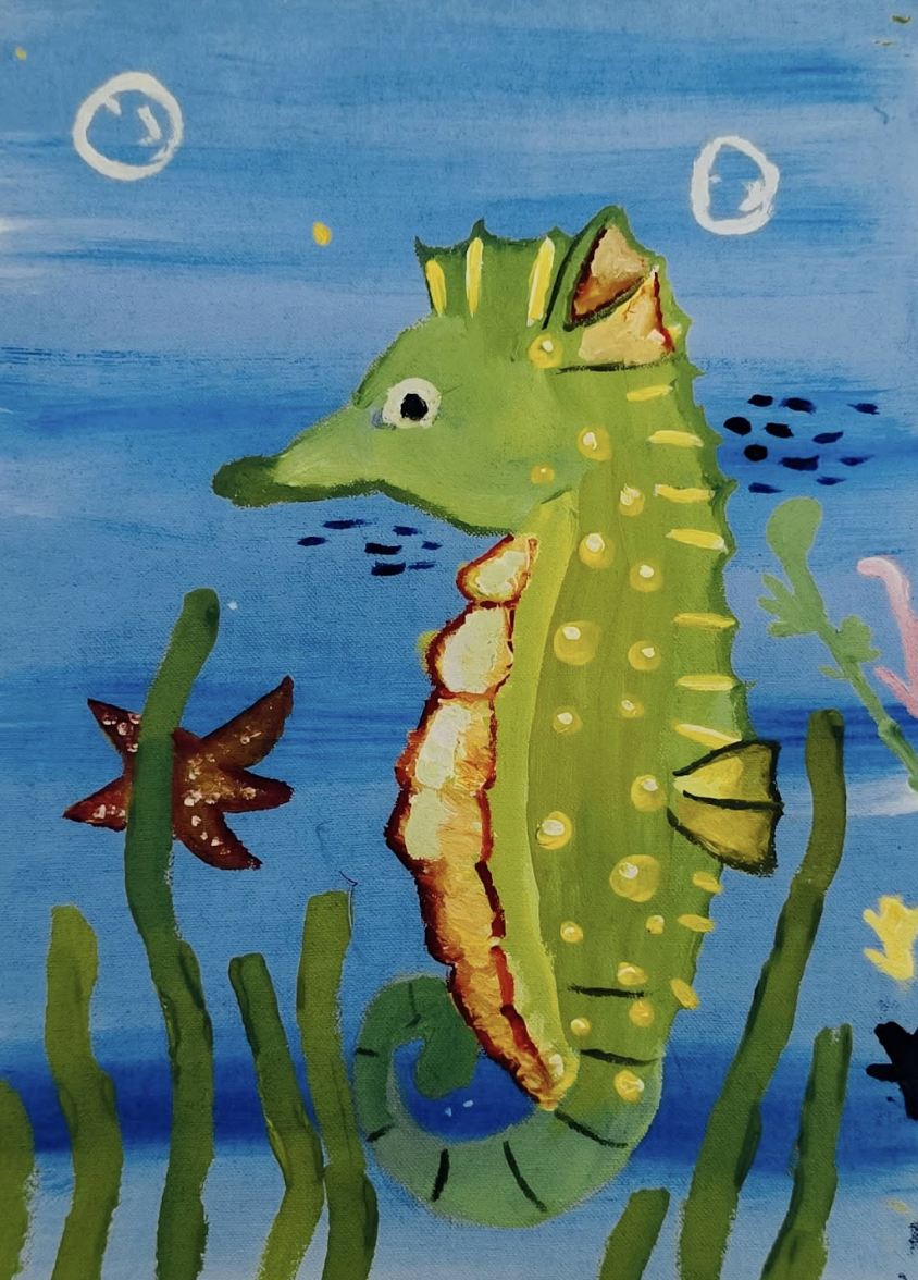 Seahorse painting by Chrysler M. Caumeran, Philippines.