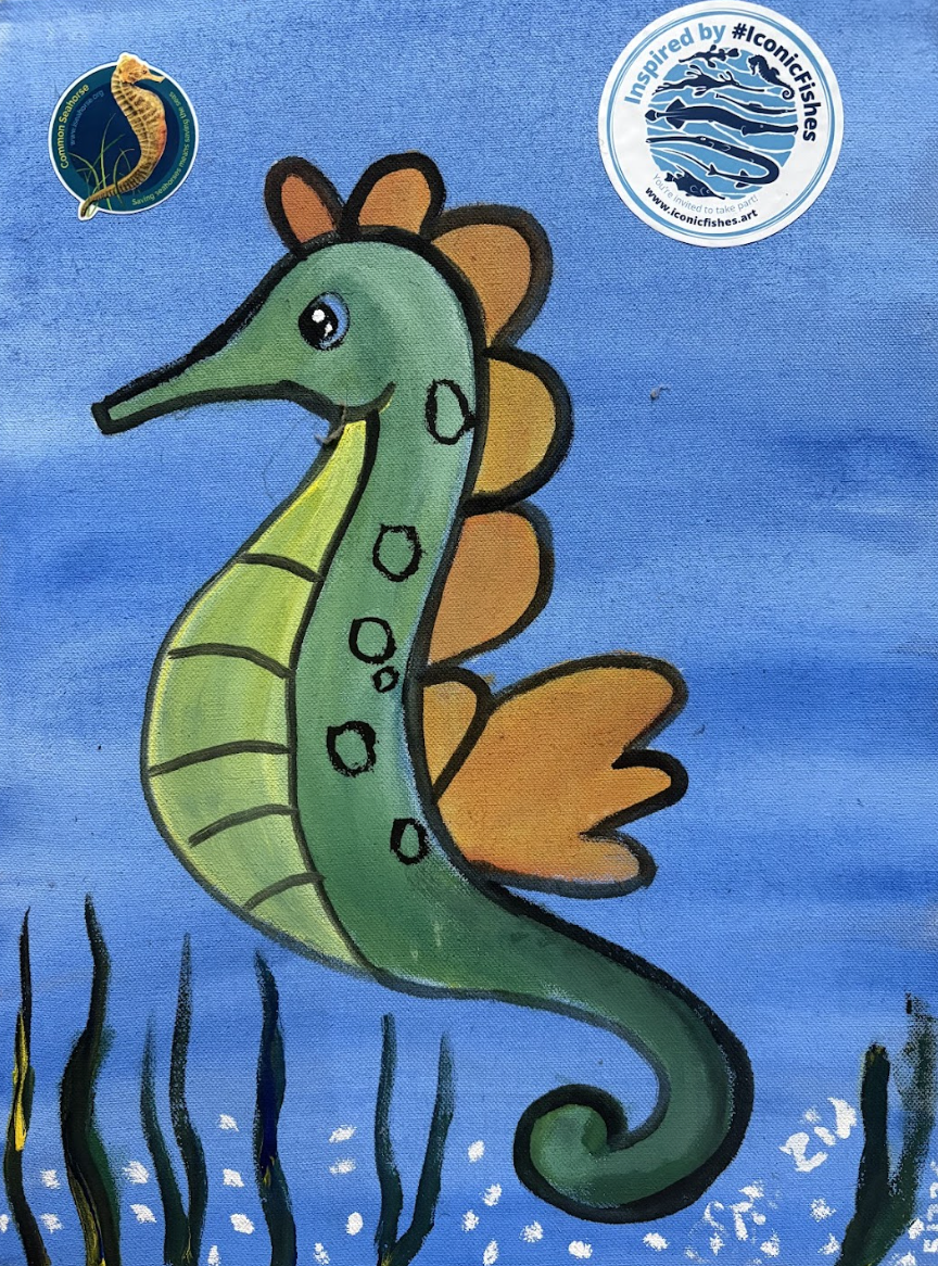 Seahorse painting by Pevie Abapo, Philippines.