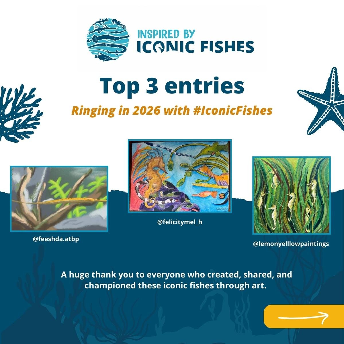 Top 3 Entries - Ringing in 2026 with #IconicFishes Art Call 