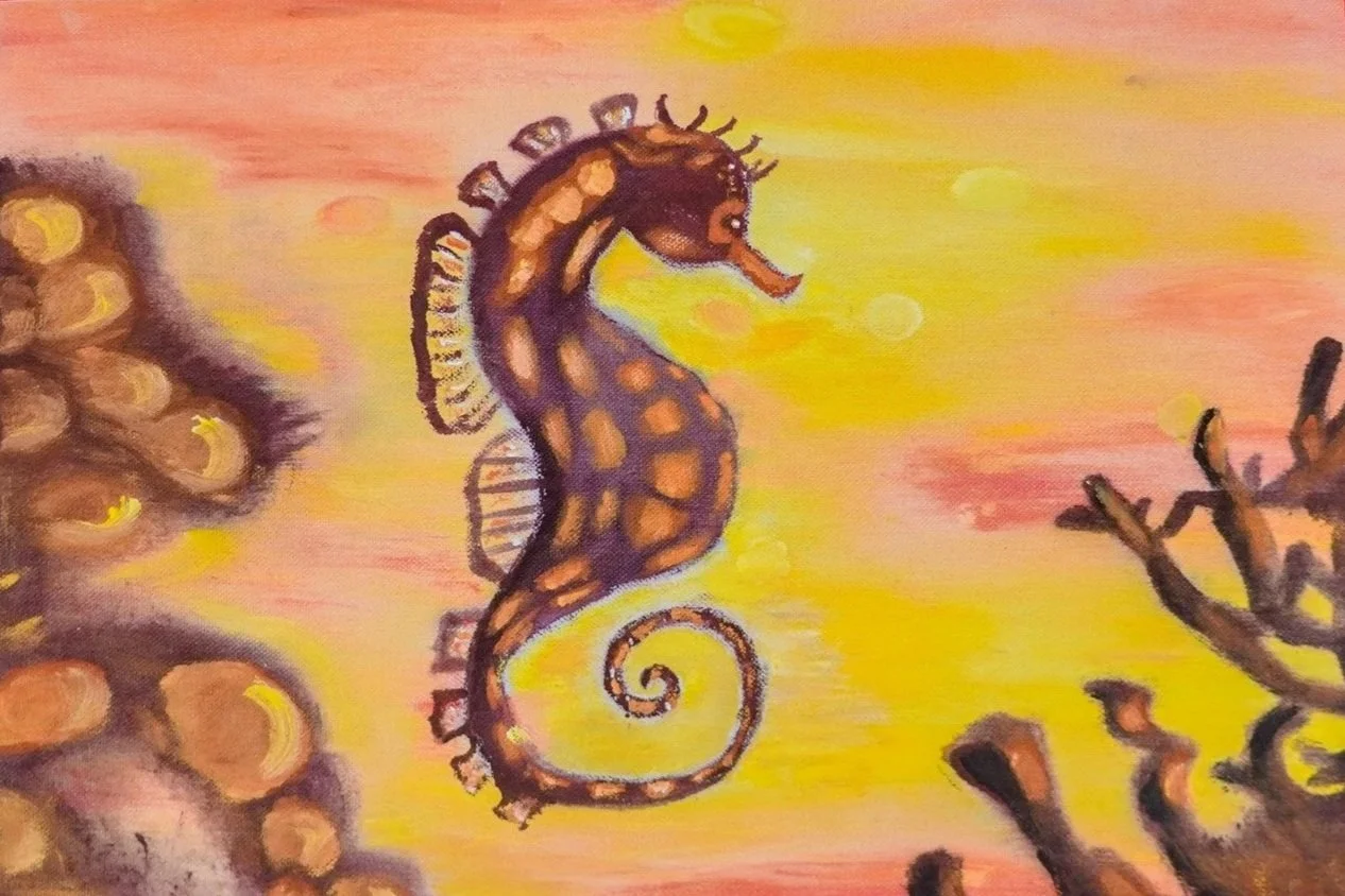 Seahorse painting by Karyl Dagoc, Philippines.