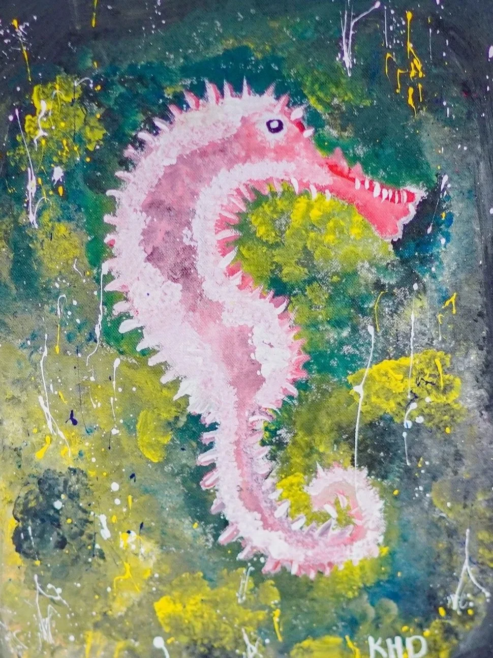 Seahorse painting by Kimverly Hazel Coronel, Philippines.