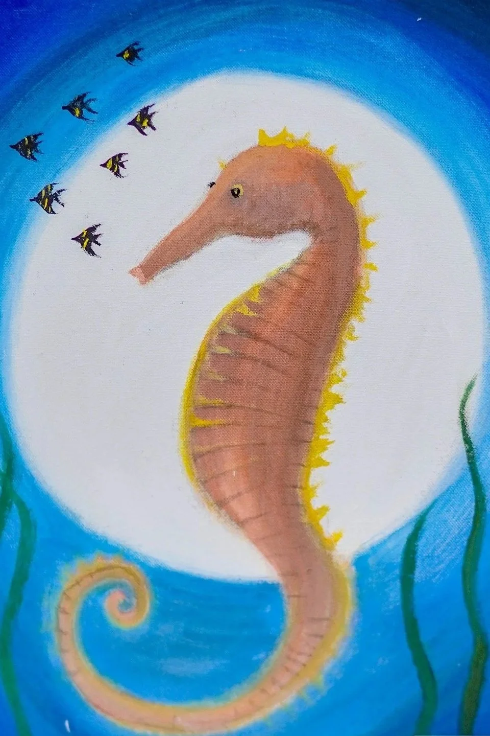 Seahorse painting by Angeli Mag-Aso, Philippines.