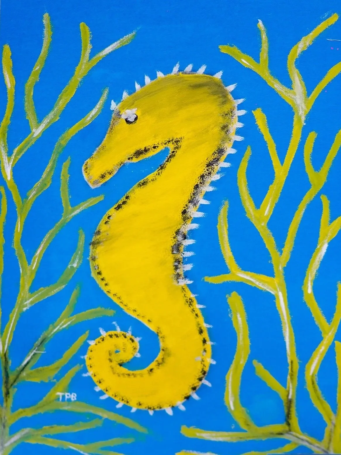 Seahorse painting by Tricksie Balatero, Philippines.