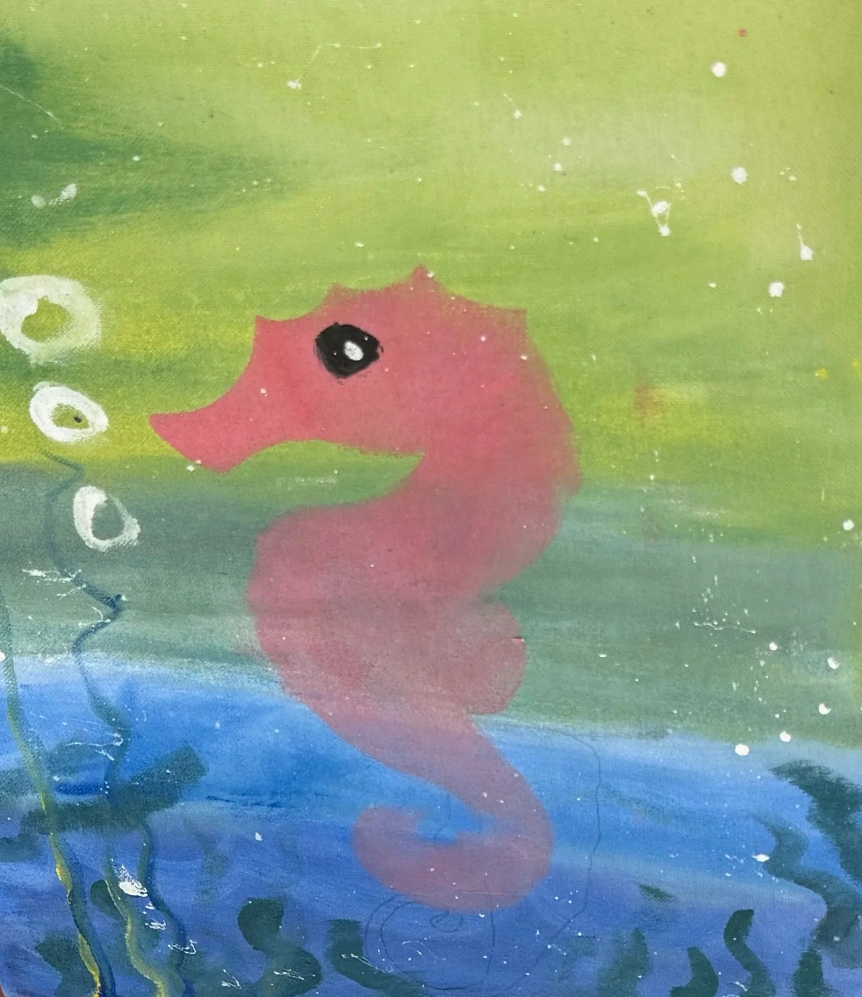 Seahorse painting by Thea Coronel, Philippines.