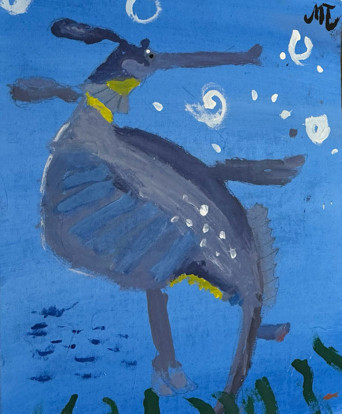 Seahorse painting by Meljohn Jumangit, Philippines.