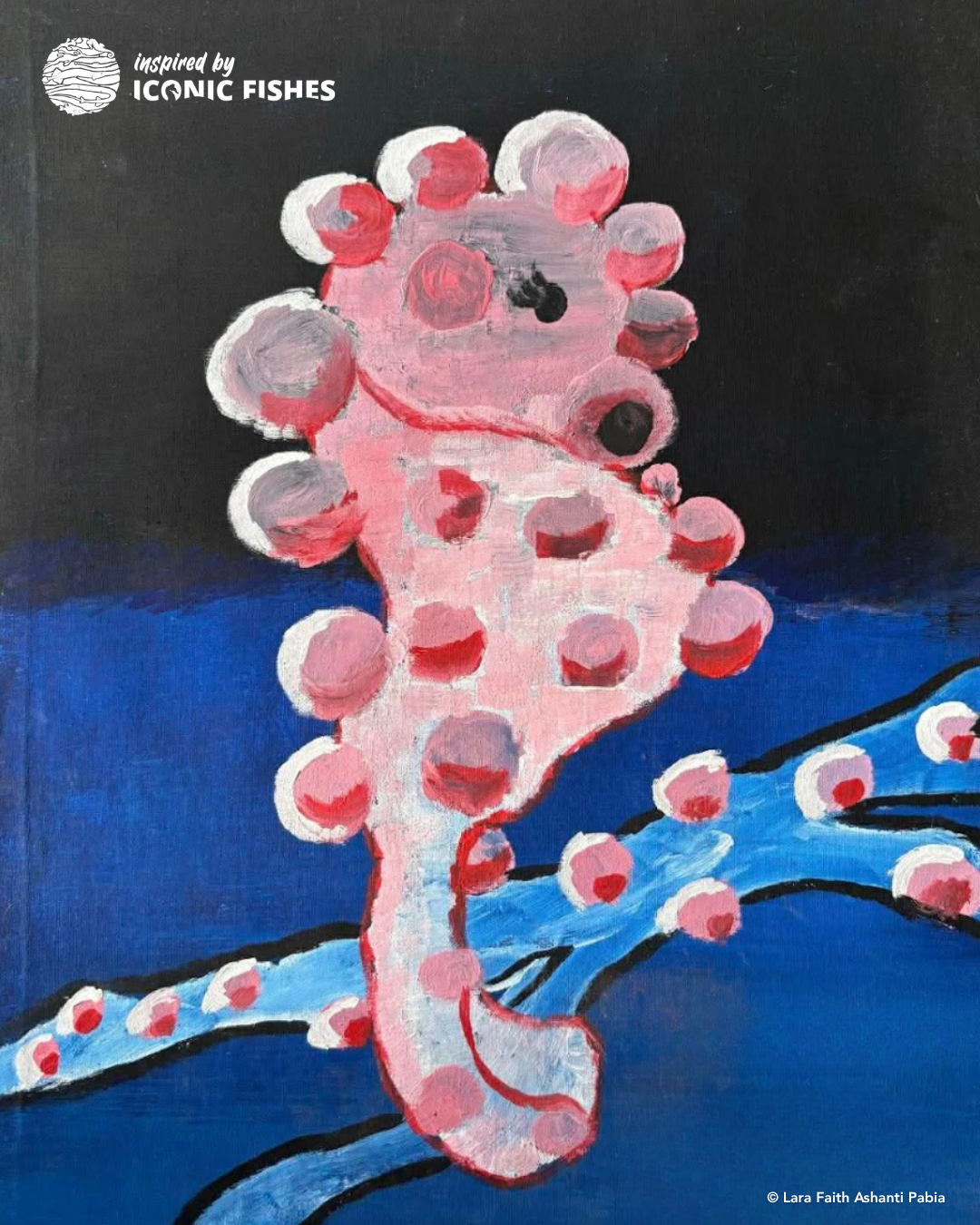 Pygmy seahorse painting by Lara Faith Ashanti Pabia