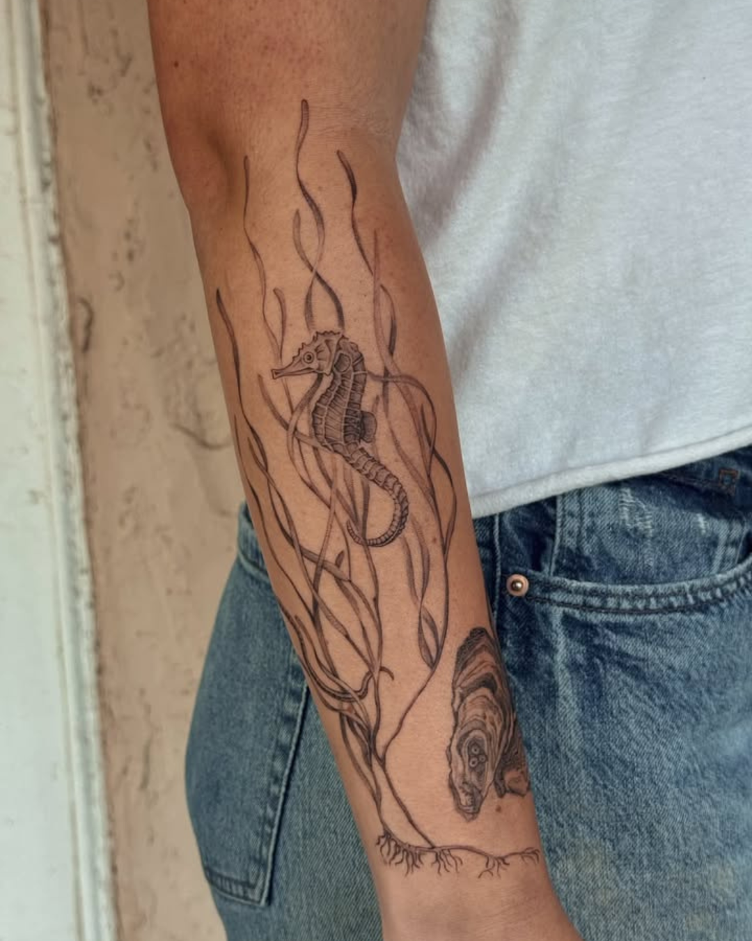 Seahorse tattoo by Cailin Elphick 