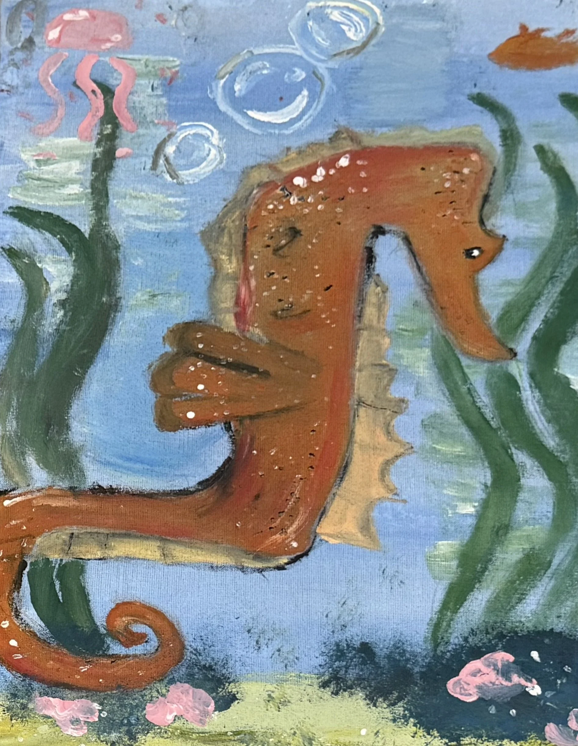 Seahorse painting by Lael Gabrielle Nanaman, Philippines.