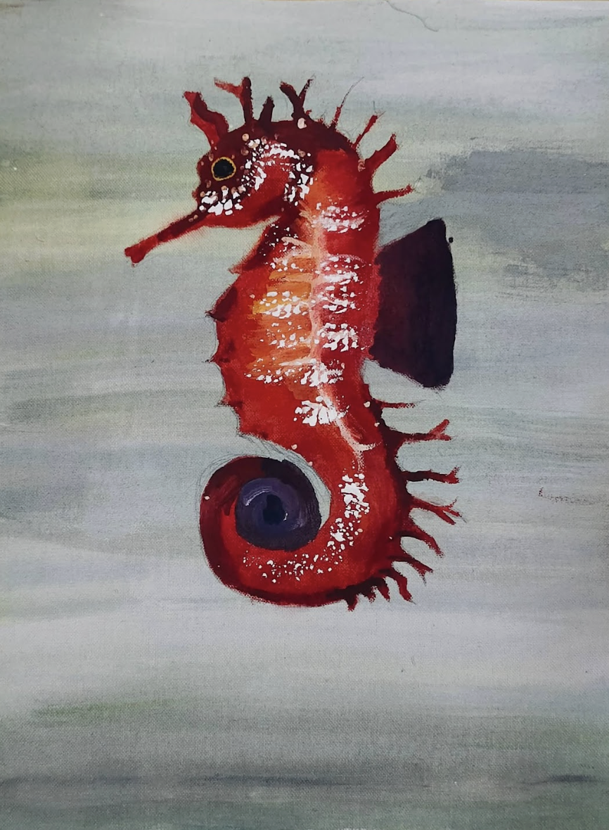 Seahorse painting by Chevelle M. Caumeran, Philippines.