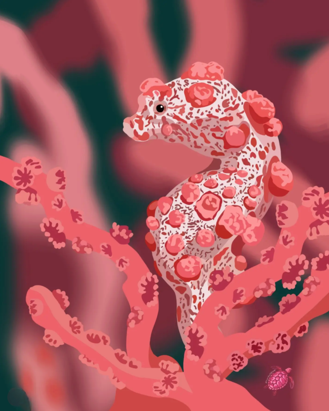 Pygmy Seahorse by Ingrid Wildlines.