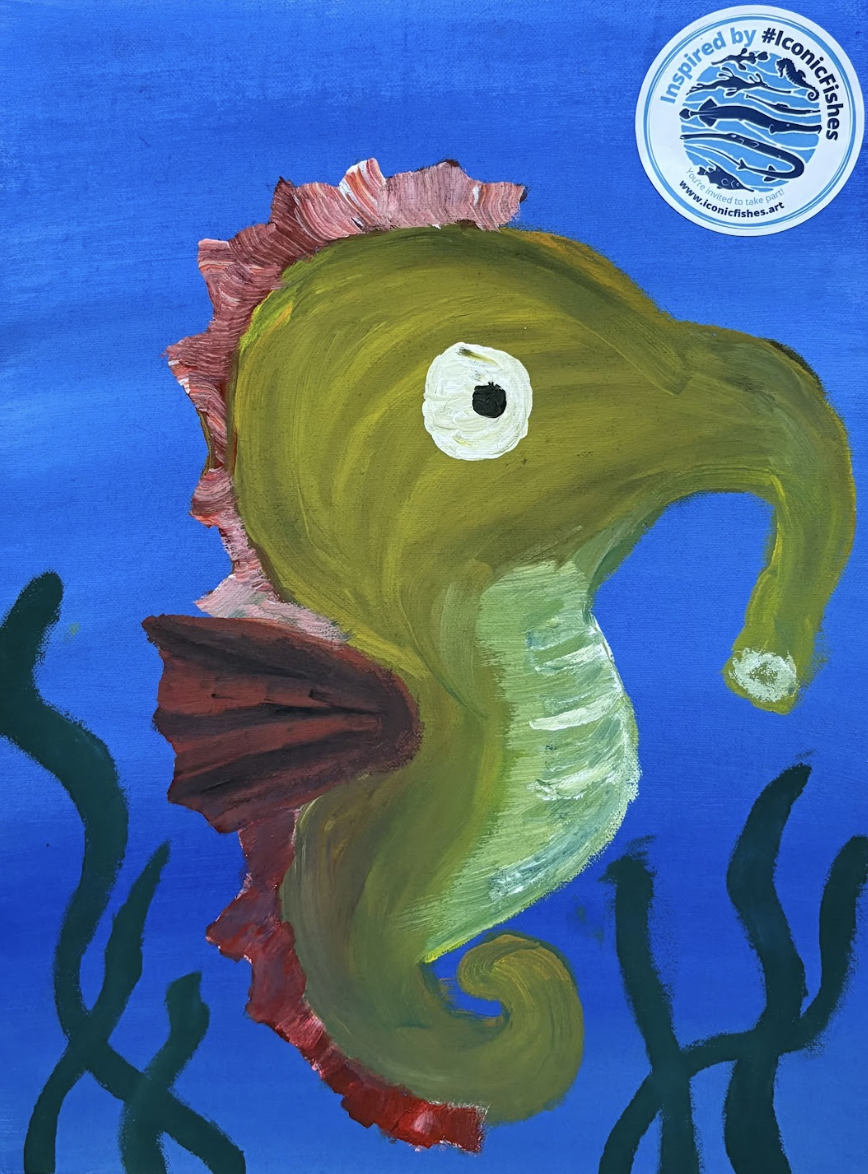 Seahorse painting by Connie Harriette D. Velarde, Philippines.
