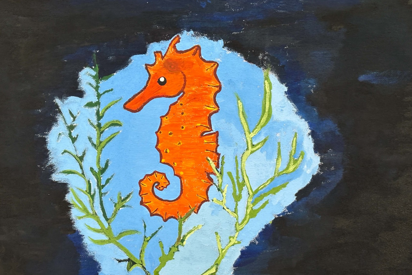 Seahorse painting by Lady Jane C. Fanuncio, Philippines.