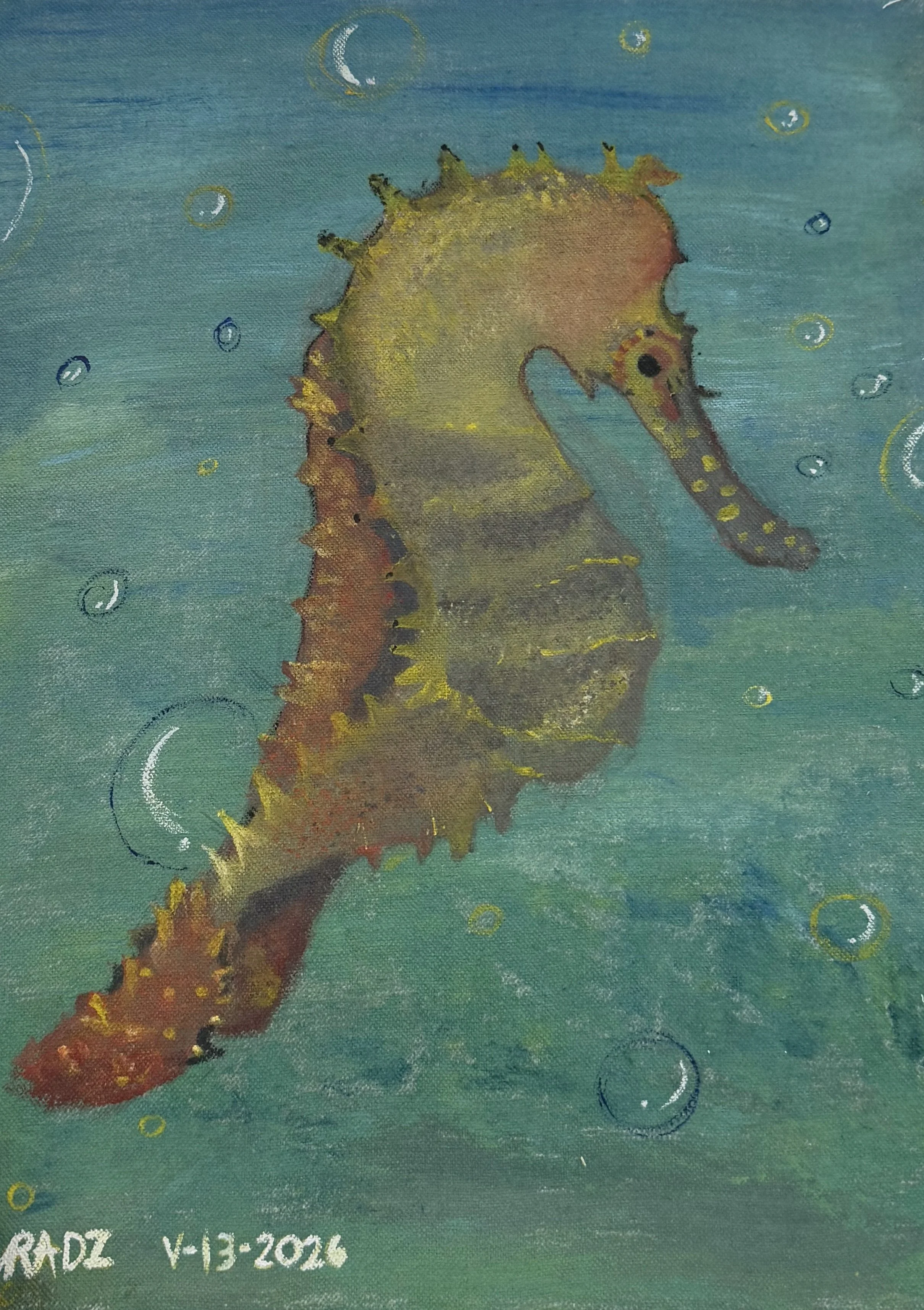 Seahorse painting by Radonna Maandig, Philippines. 