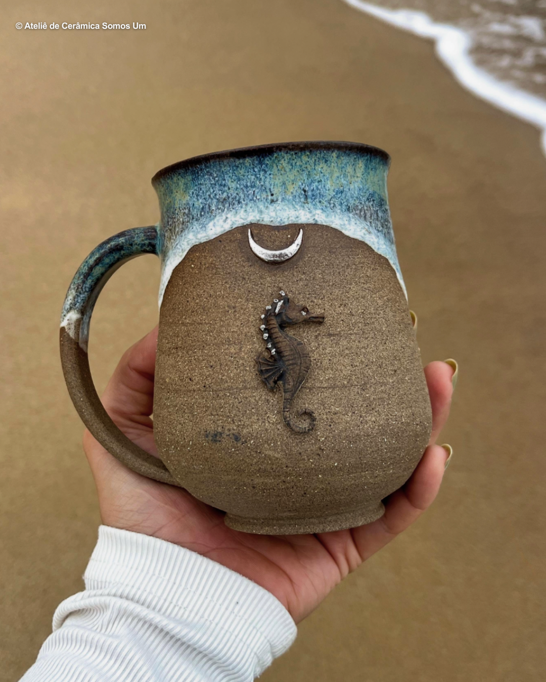 Seahorse mug by Kamila Thayanne.