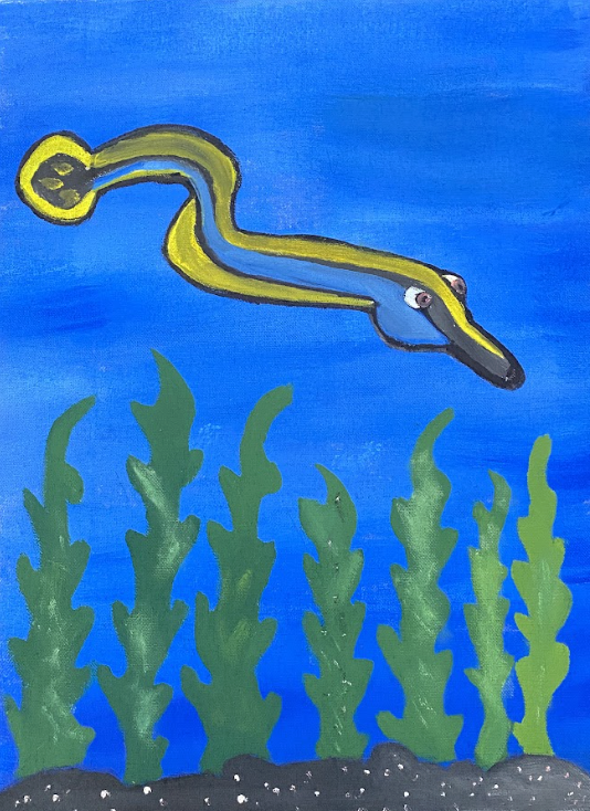 Pipefish painting by Geraldin Galendez, Philippines.