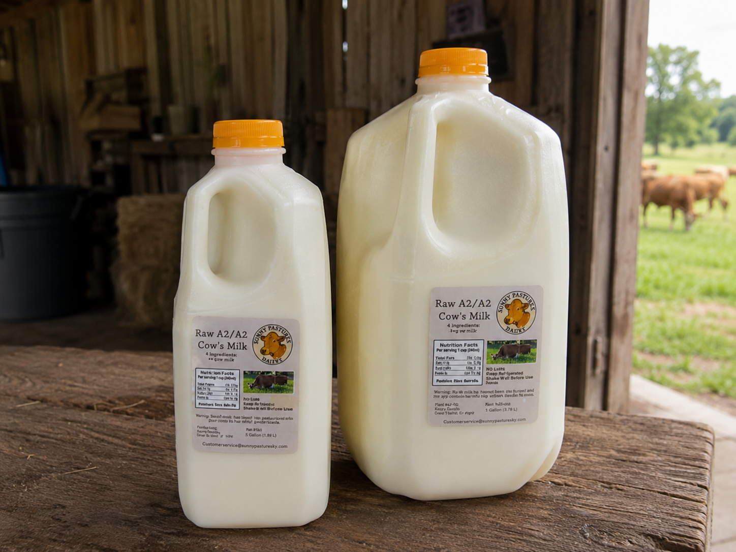 Sunny Pastures farm fresh milk, yogurt, butter, cheese, eggs, beef, and bread