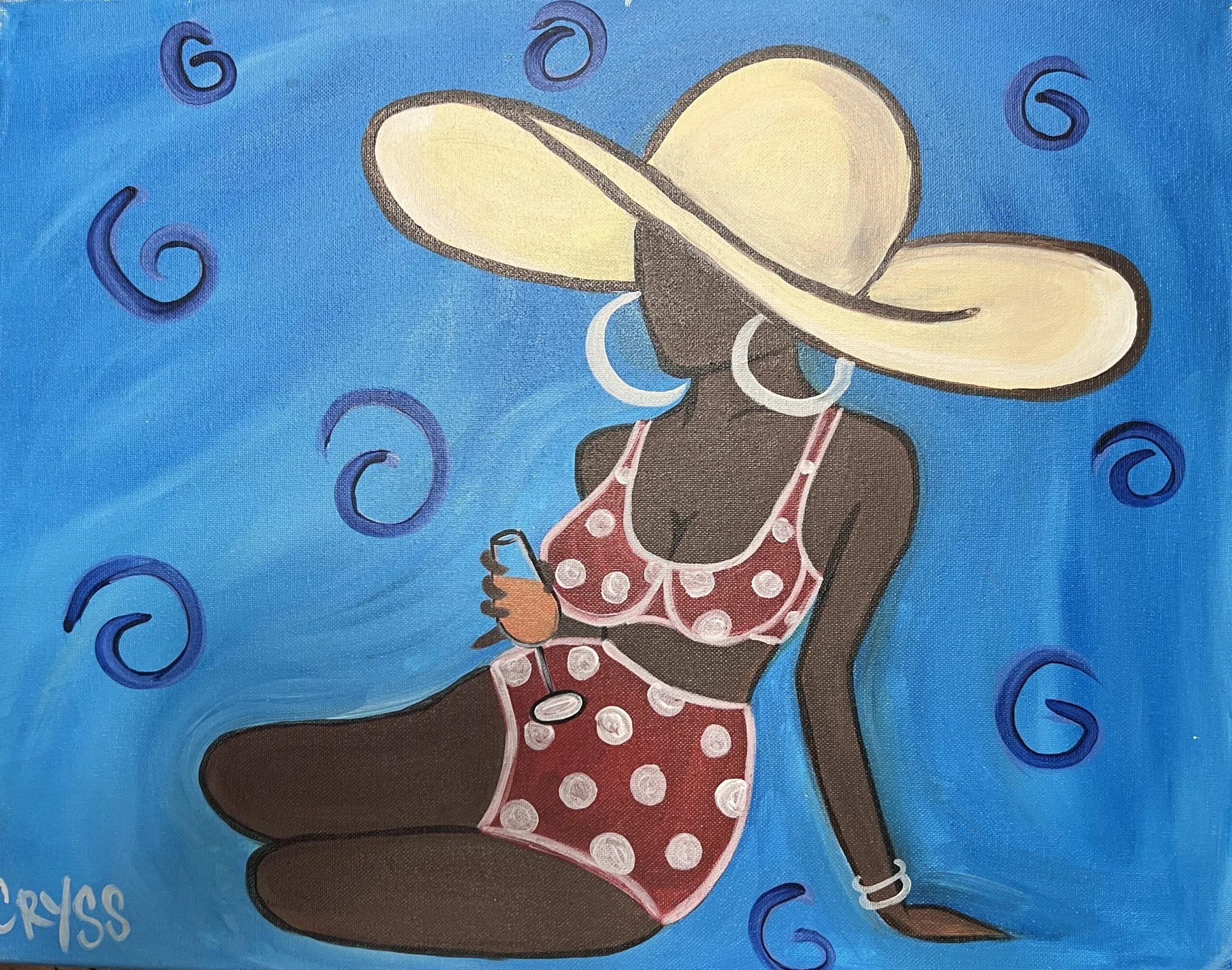 BEACH HAT LADY