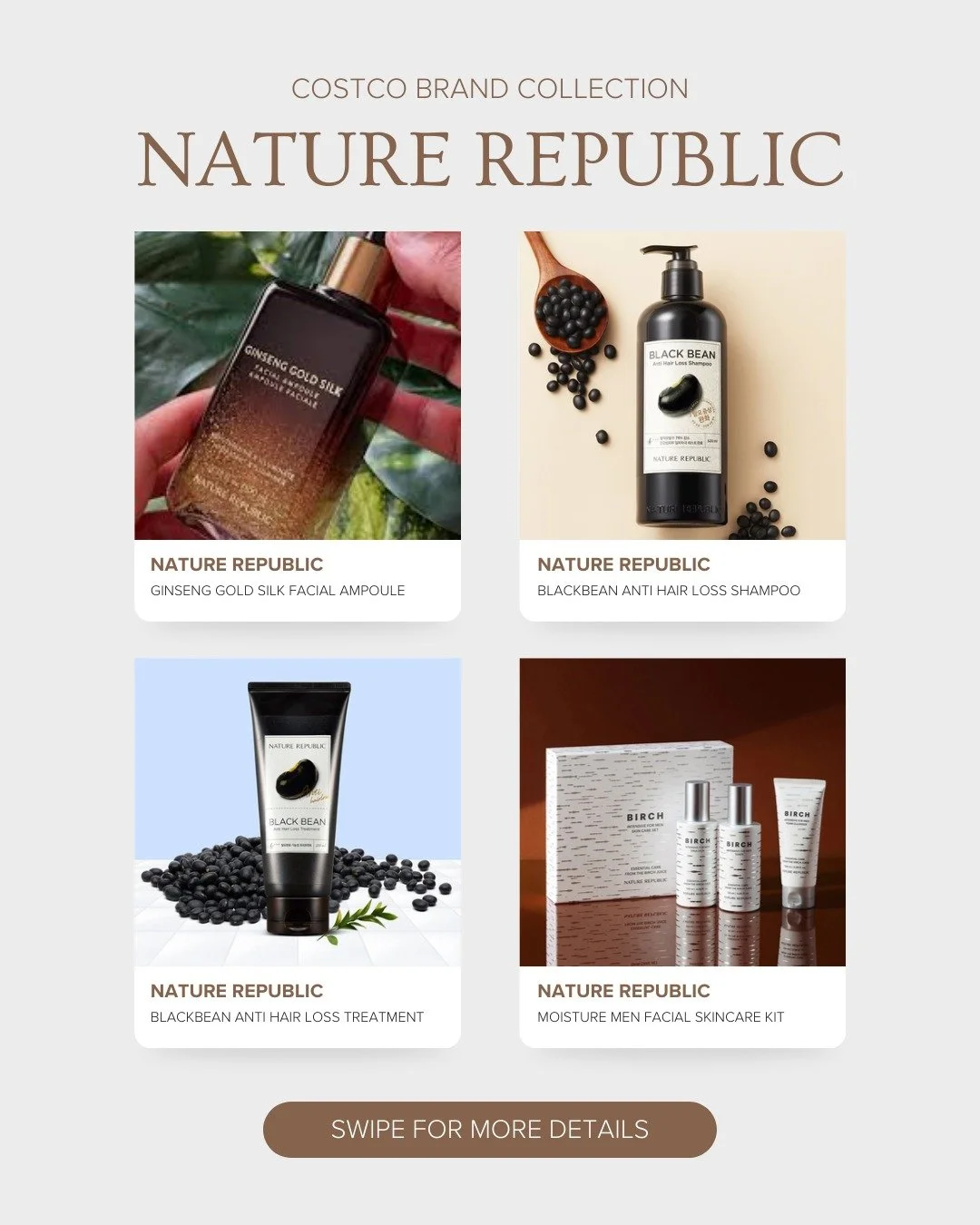 🌿✨ Spotted at Costco: Nature Republic is HERE! 🤩

Check out Costco's Nature Republic Collection!! 💚💄

What other beauty brands do you want to see hit Costco shelves next? 👀👇

Subscribe to our newsletter for exclusive deals, beauty drops, and gi