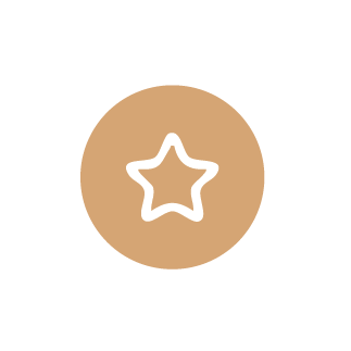 A beige circular object with a white star inside.