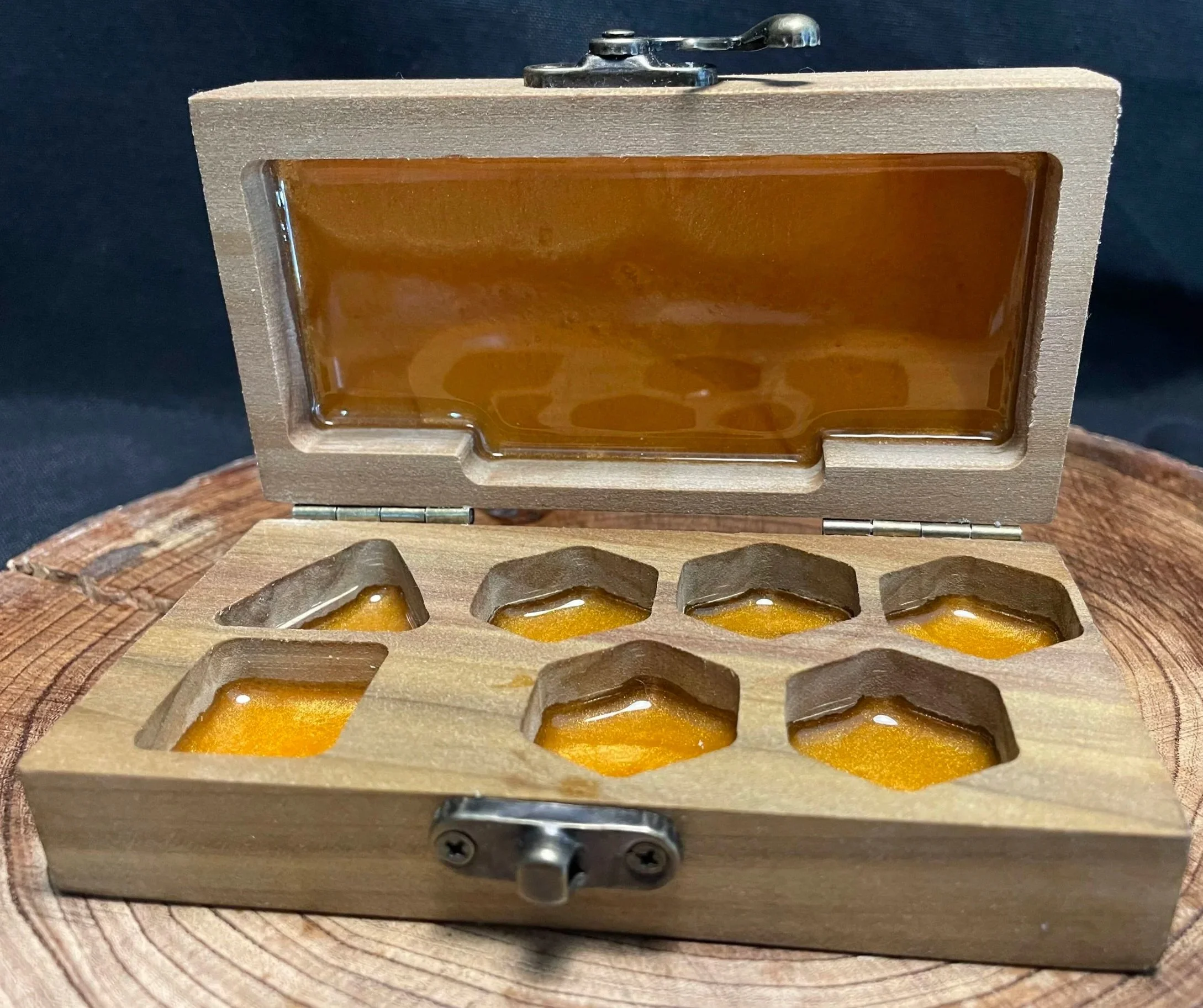 Dice Box- Orange Resin Finish