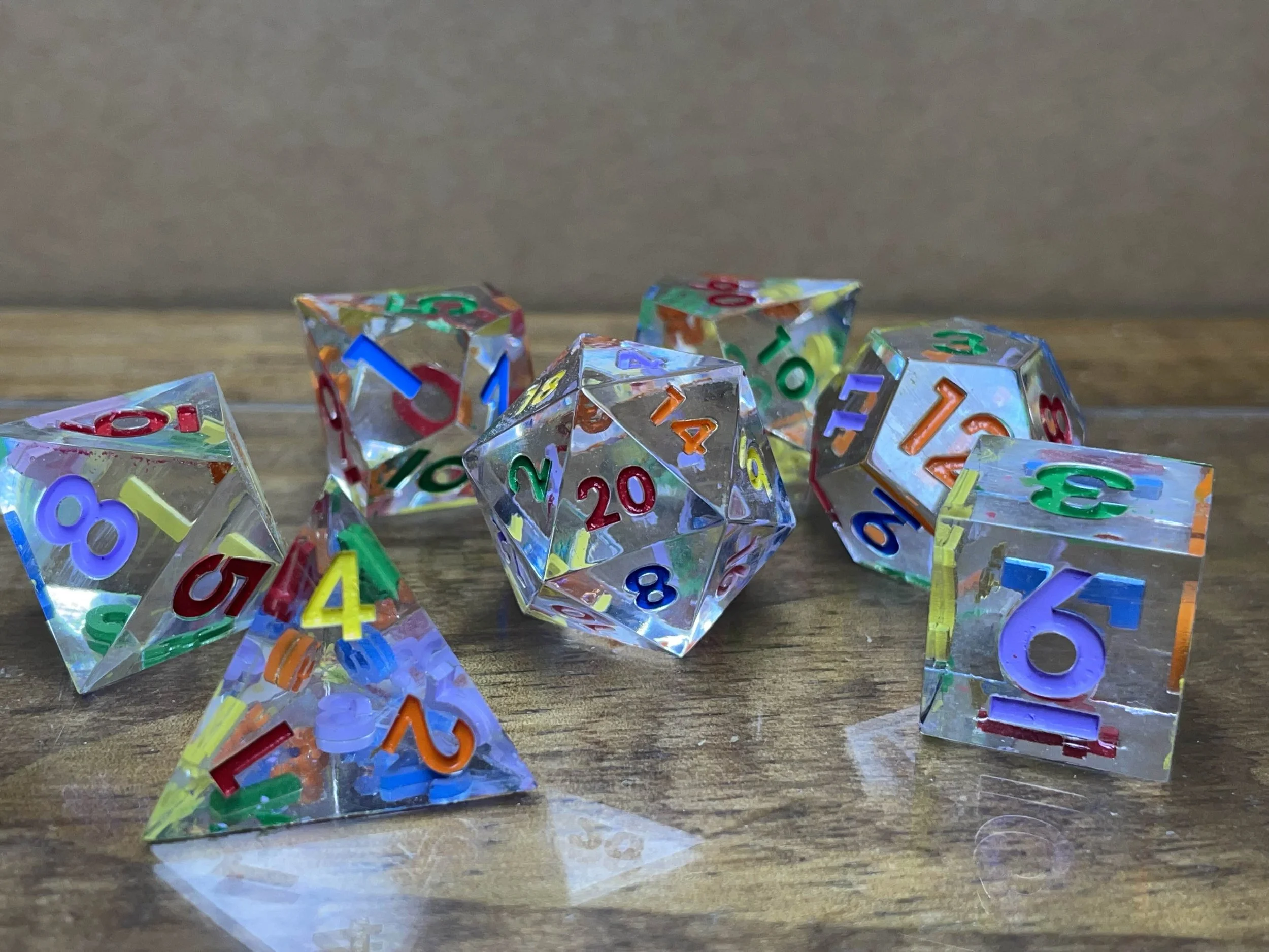Custom Translucent Single Color Dice Set