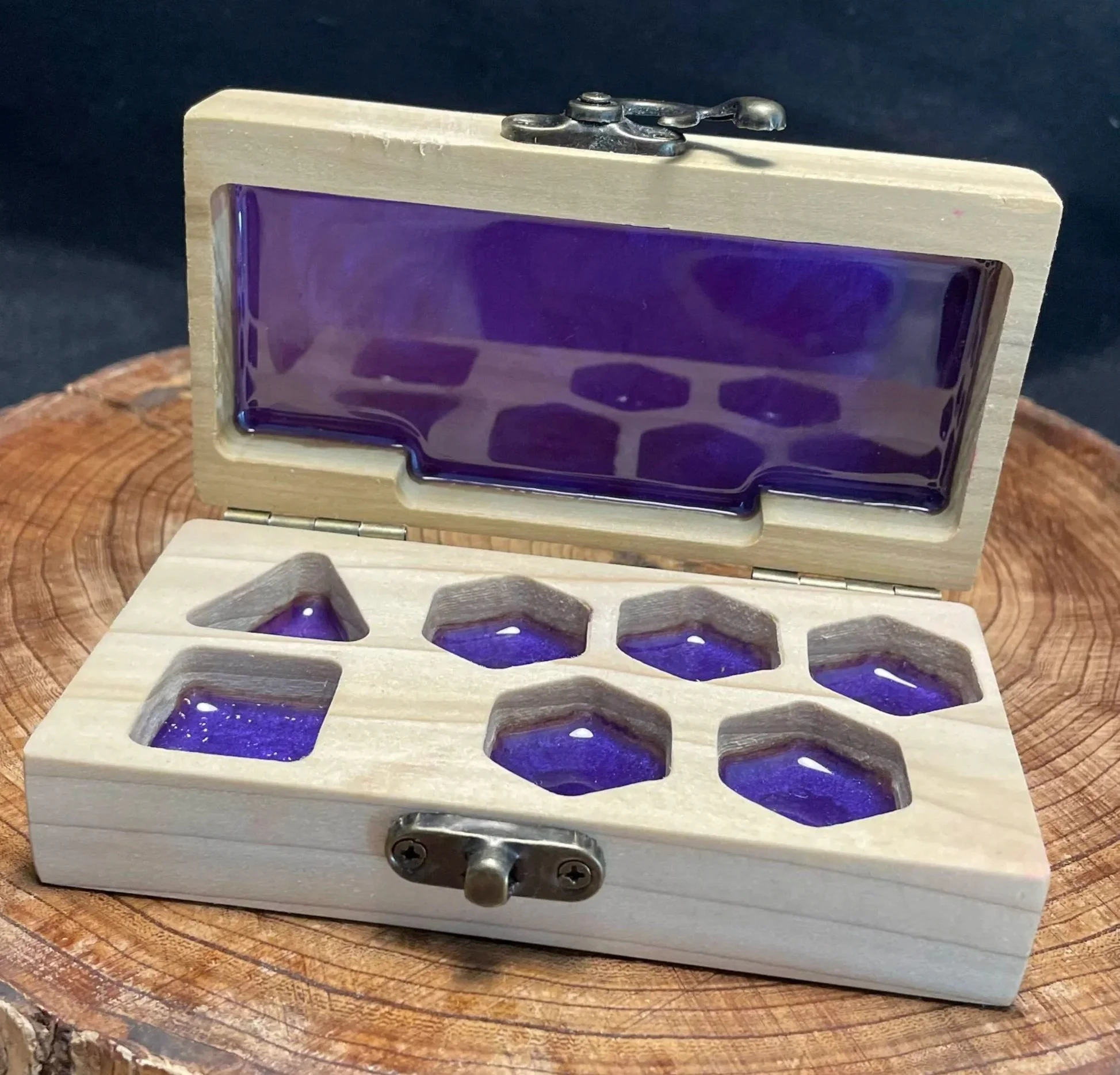 Dice Box- Purple Resin Finish