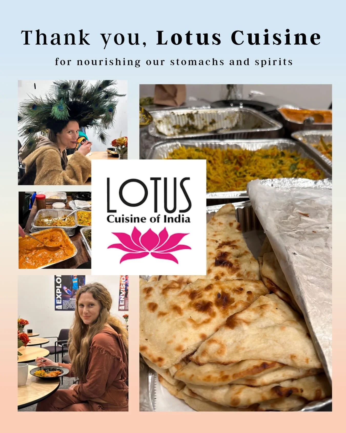 This delicious Indian Cuisine fueled us during our evening video shoot. The food was a beautiful expression of the love &hellip;  we are so thankful to have @lotuscuisineofindia in our community 🙏🏼

Walking distance from the theater &hellip; do con
