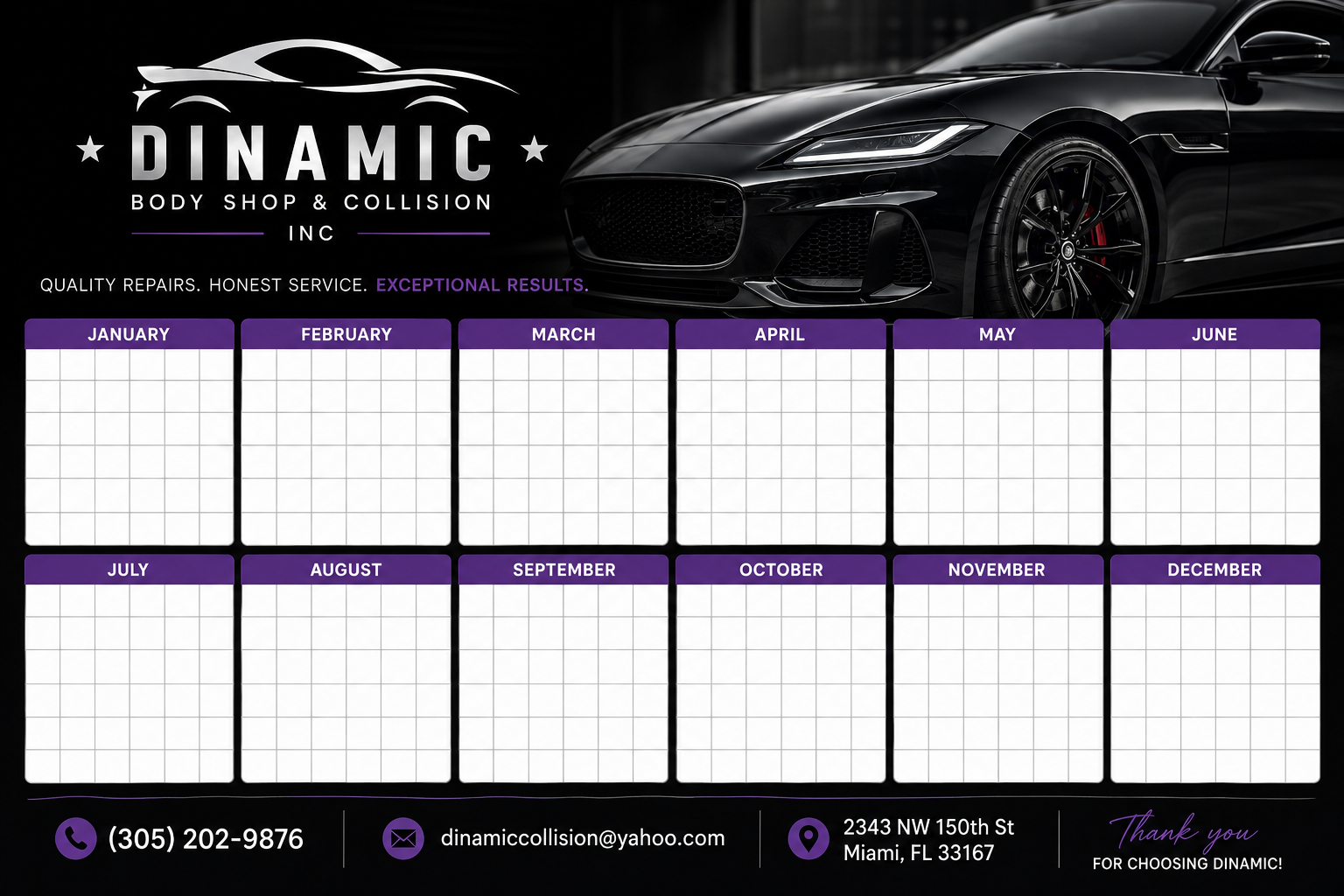 Schedule an auto Body and Collision repair appointment with Dinamic Body Shop & Collision in Opa-Locka, Florida.