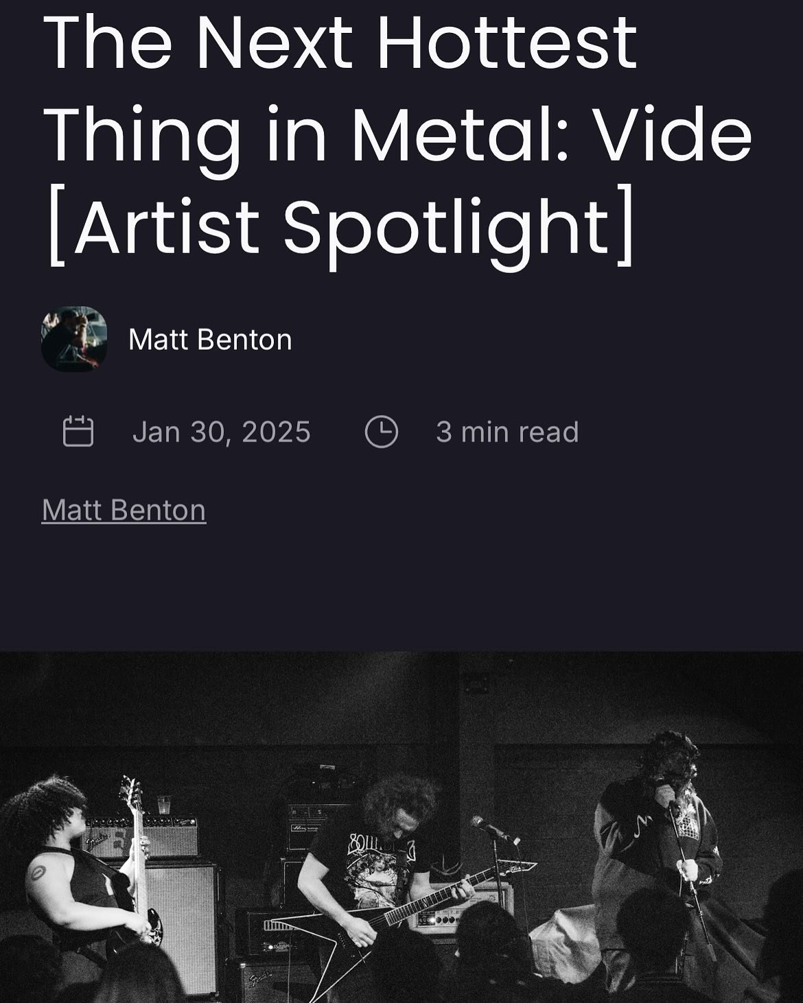 Thank you @matteblacphoto for this amazing and kind write up. More shows to come. Only the start. Thank you everyone for the kind feedback this week on our live return.