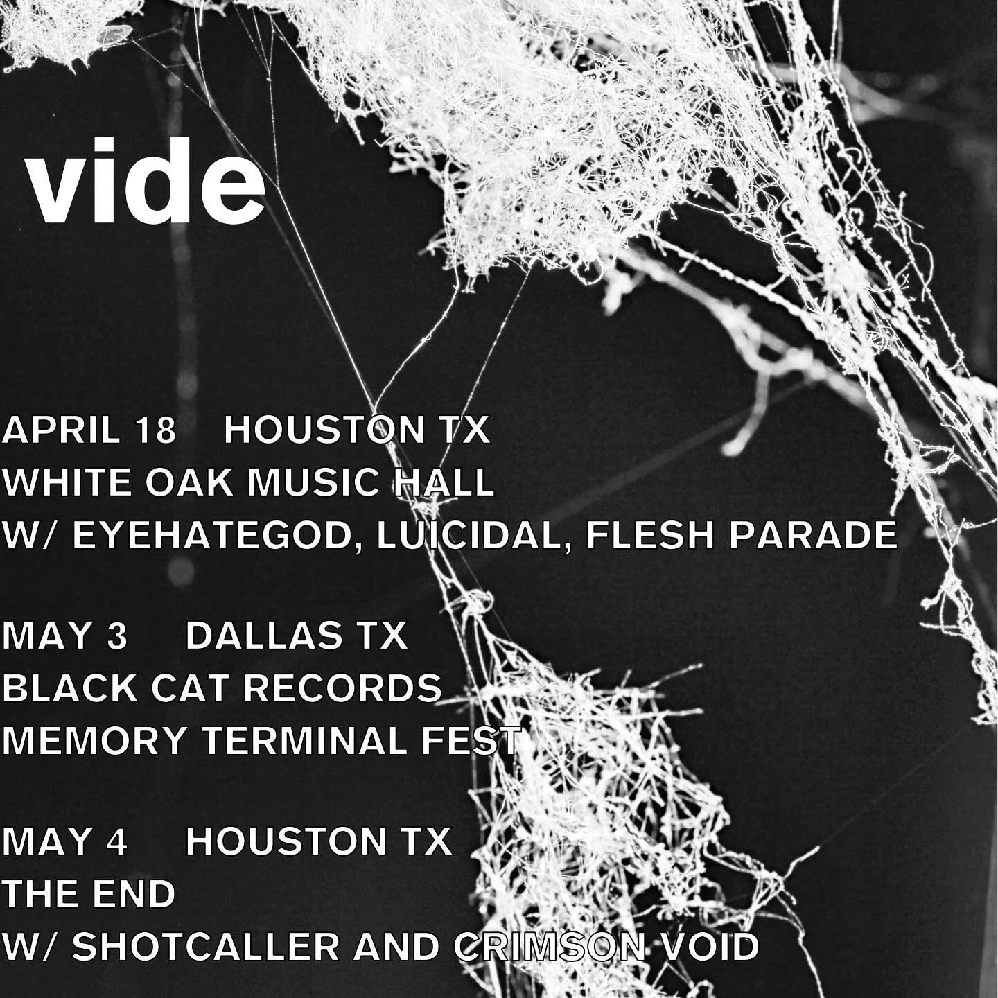 vide returns to the stage soon. Hope to see y&rsquo;all at these shows!