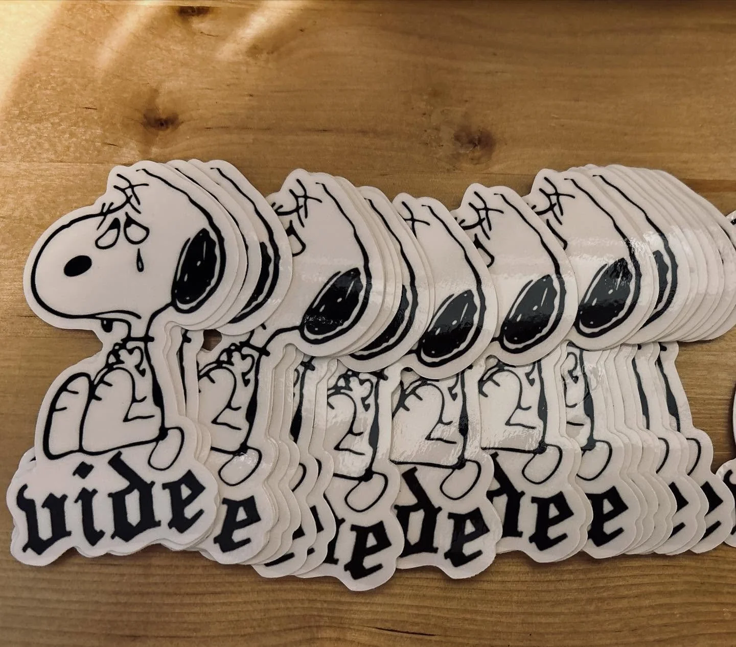 All recent orders go out this weekend. Thank you for your patience. All orders will include our latest sticker. Low stock on smiths rip shirt. One time print.