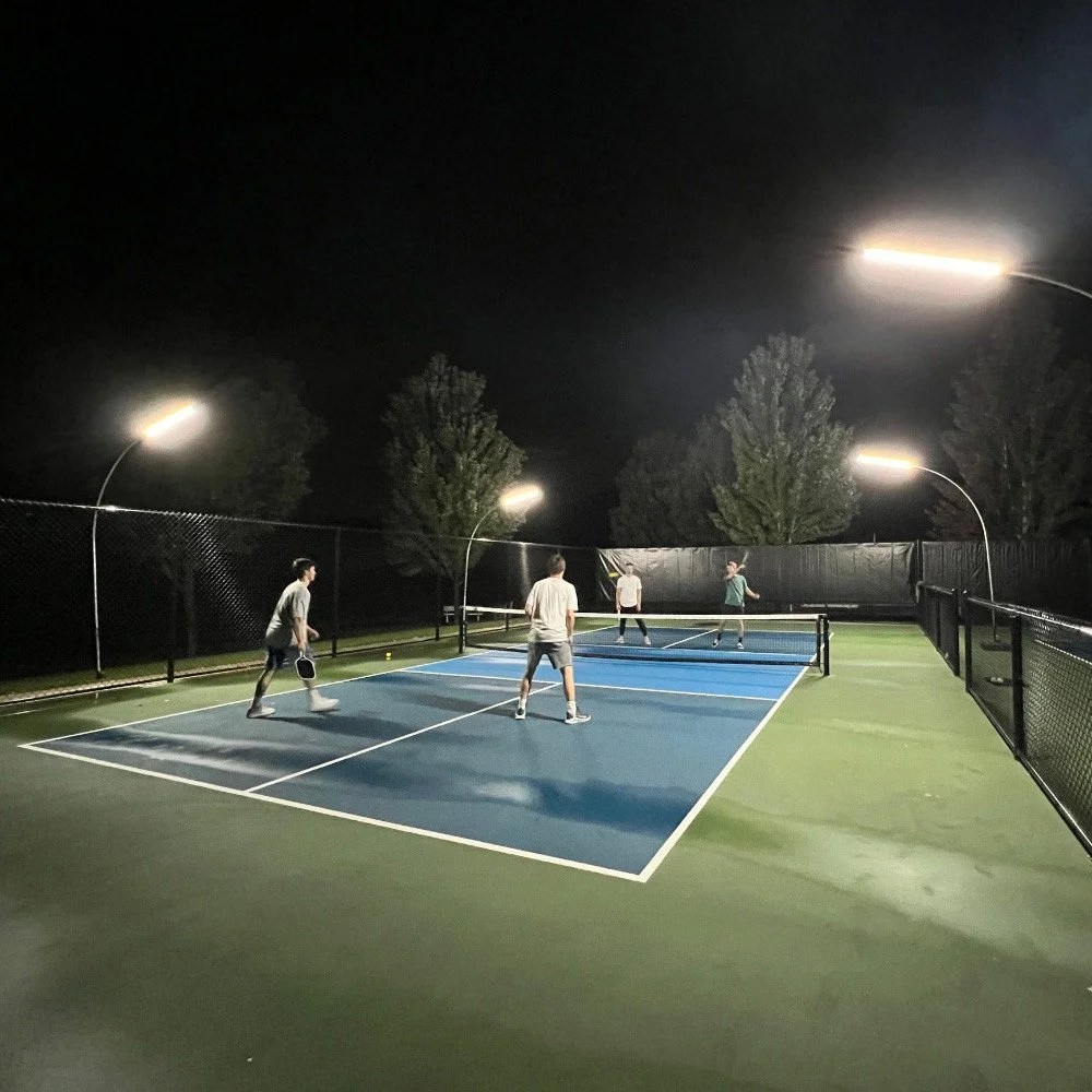 the type of pickleball court lights that backyard pickleball builders offers in their pickleball court builds