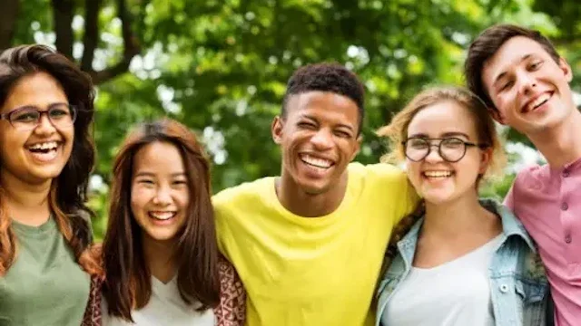 Young people smiling