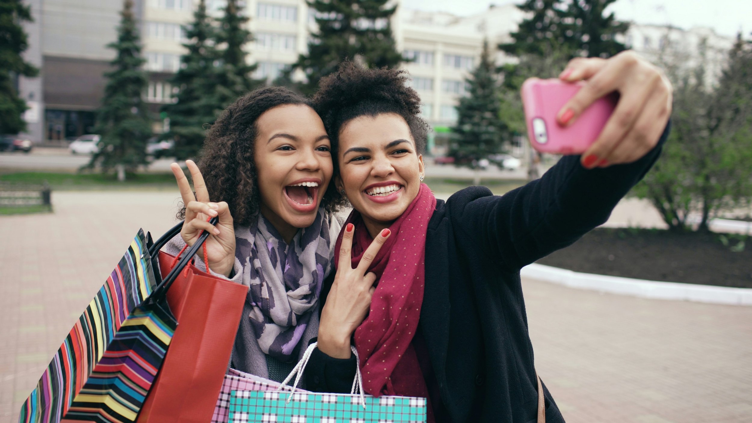 Two women taking selfie