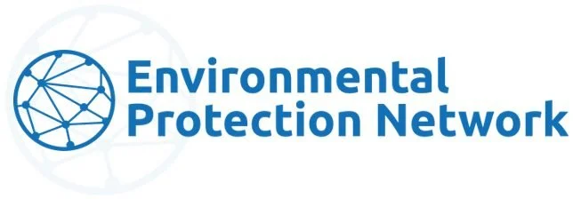 Logo of Environmental Protection Network with a blue globe icon and blue text.